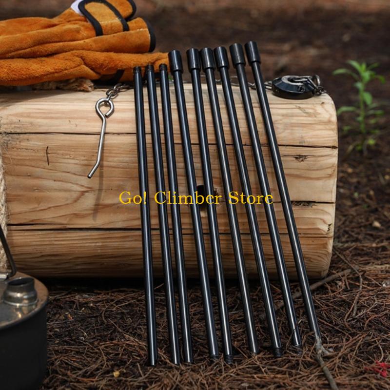 Camping Cooking Tripod - Q84C キャンプクッキングハンガー 収納袋付き 吊り下げキャンプ三脚 屋外ピクニック用 調節可能なキャンプファイヤークッキング三脚セット