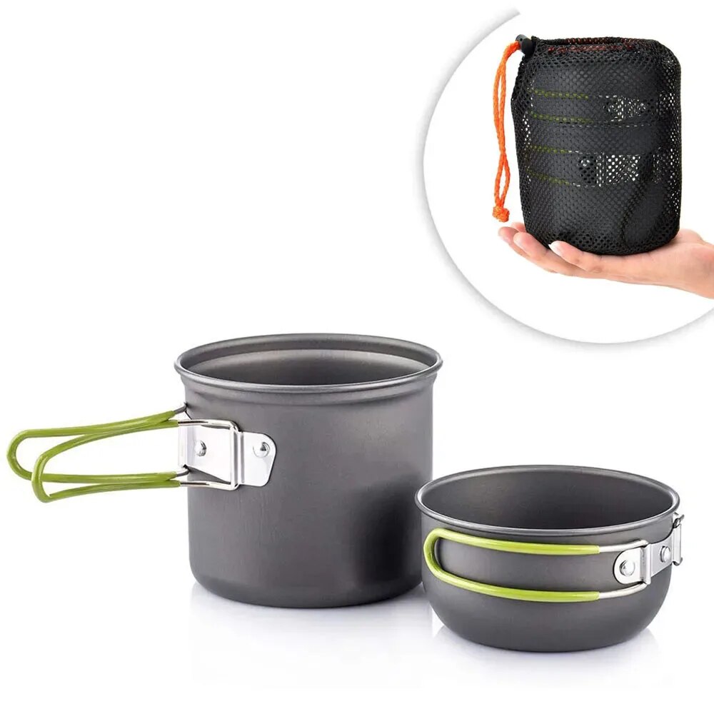 Camping Cooking Roll - キャンプ調理器具混乱キット超軽量キャンプポットセット屋外調理食器ハイキングトレッキングピクニック釣り登山