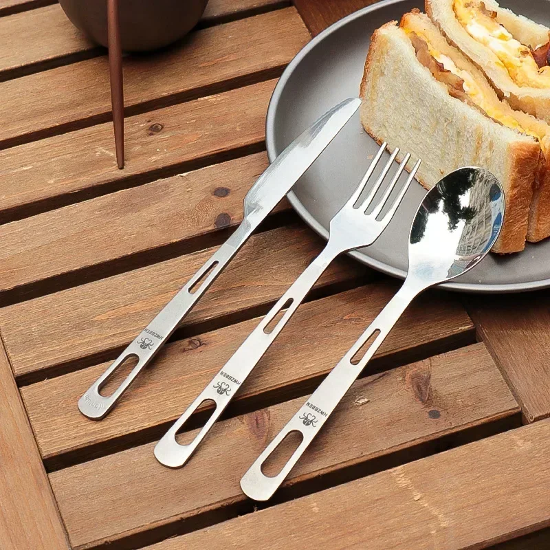 Camping Cooking Kits - Hwzbben-チタン食器セット、フォーク、スプーン、ナイフ、ポータブル、超軽量、キッチンツール、キャンプ用品、アウトドアピクニック