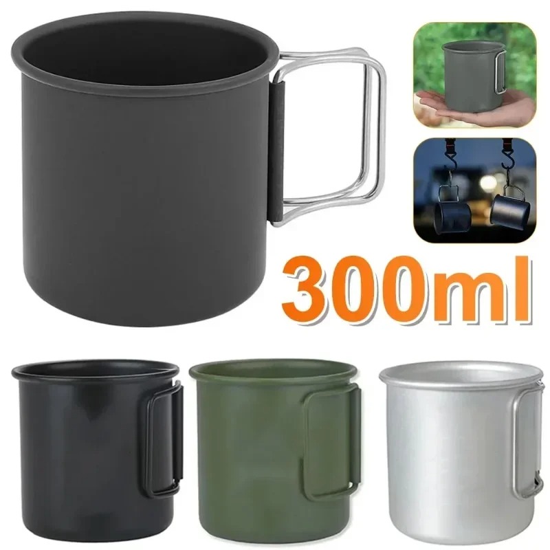 Camping Outdoor Cooking Set - 新しい 300 ミリリットル折りたたみ式アルミ合金カップ多用途キャンプマグ軽量ポータブルハイキング旅行アウトドア調理器具