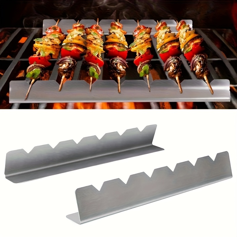 Camping Cooking Kits - 2 個ケバブラックケバブスタンド串ホルダーユニバーサルバーベキューに適したキッチンパティオホームアウトドアキャンプバーベキューツール新