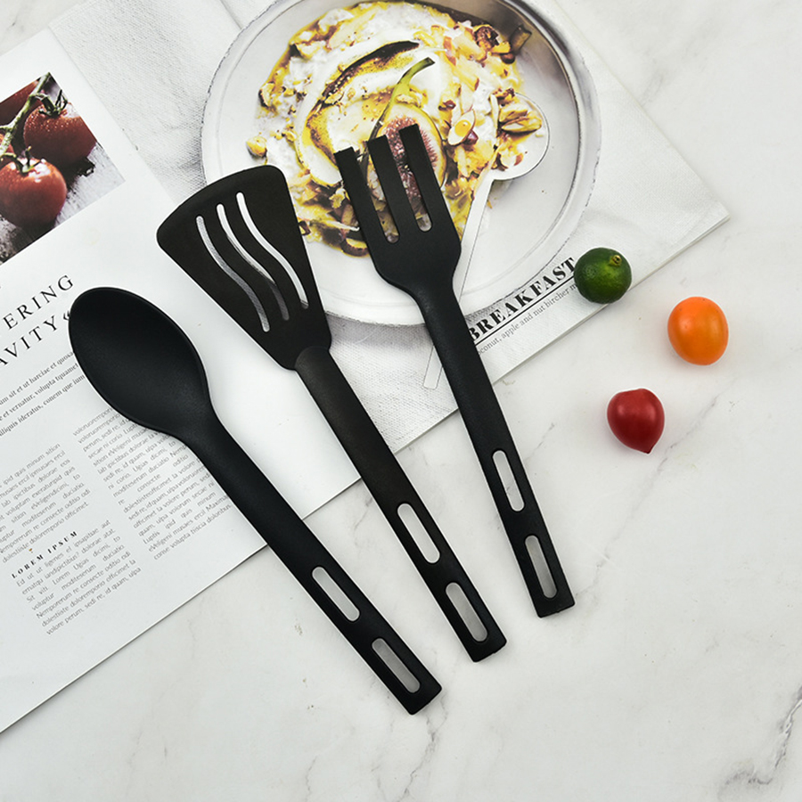 Camping Cooking Kits - 3 個ナイロンキッチン用品ヘラスプーン表面フォークナイロンキッチン用品セット子供のためのポータブルキッチンツールピクニックキャンプ用