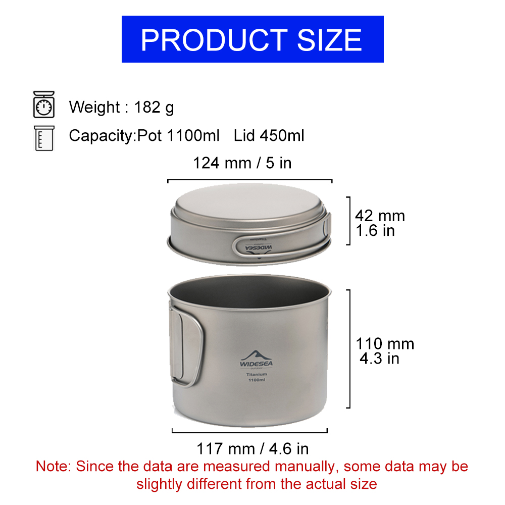 Widesea 超軽量チタンキャンプポット 1100ml 折 - Camping Cooking Oil Bottle のレビューと価格