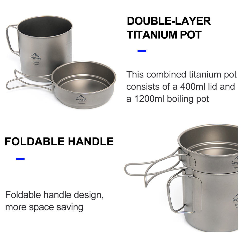 Widesea 超軽量チタンキャンプポット 1100ml 折 - Camping Cooking Oil Bottle のレビューと価格