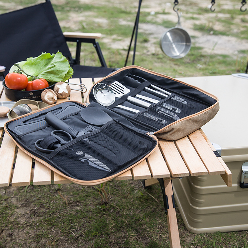 8 個キャンプキッチン調理器具セットポータブルバッグアウトド - Camping Cooking Kits のレビューと価格