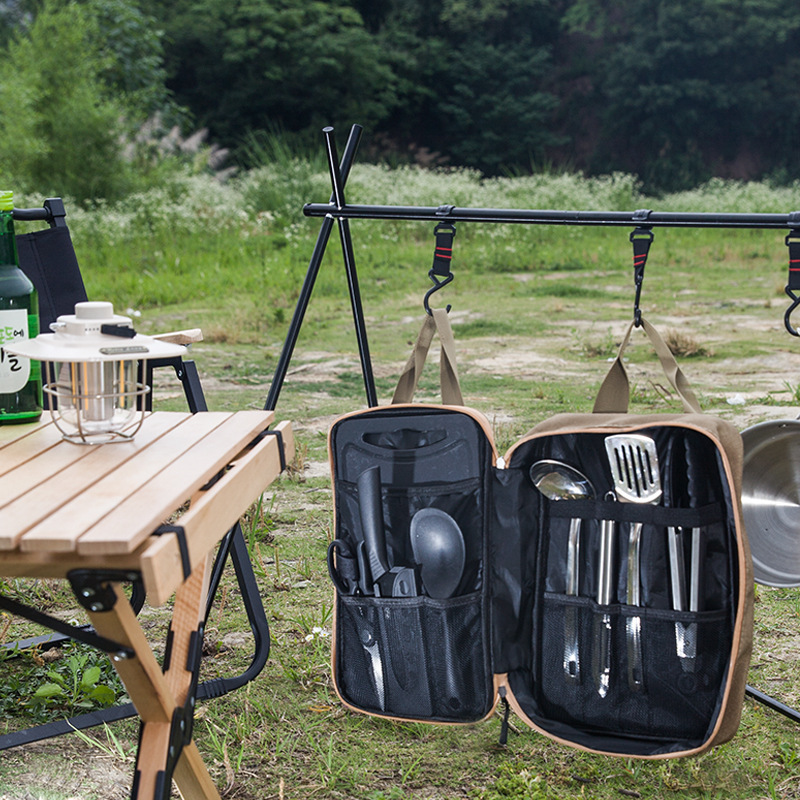 8 個キャンプキッチン調理器具セットポータブルバッグアウトド - Camping Cooking Kits のレビューと価格