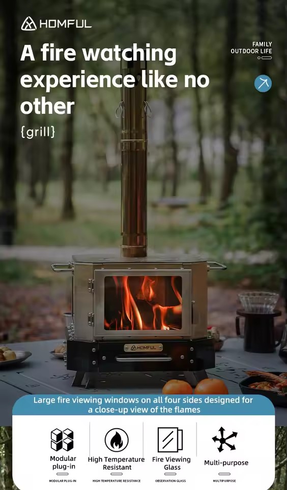 HOMFUL ポータブル薪ストーブ 家庭用暖房 薪焚き式 ポ - Camping Cooking Kits のレビューと価格