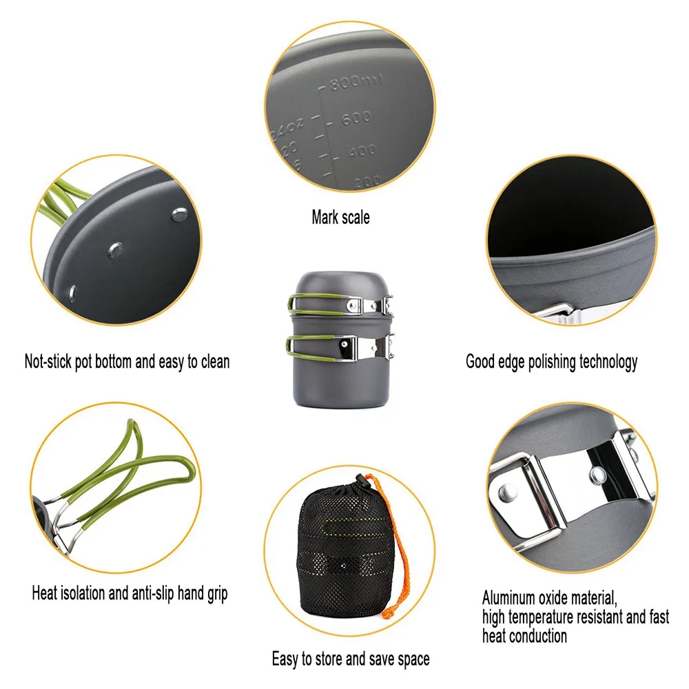 キャンプ調理器具混乱キット超軽量キャンプポットセット屋外調理 - Camping Cooking Roll のレビューと価格