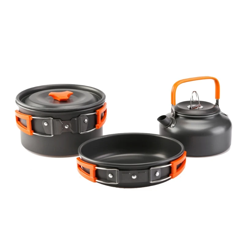 アウトドアポットパンケトルキャンプ調理器具キットハイキングピ - Camping Cooking Kits のレビューと価格