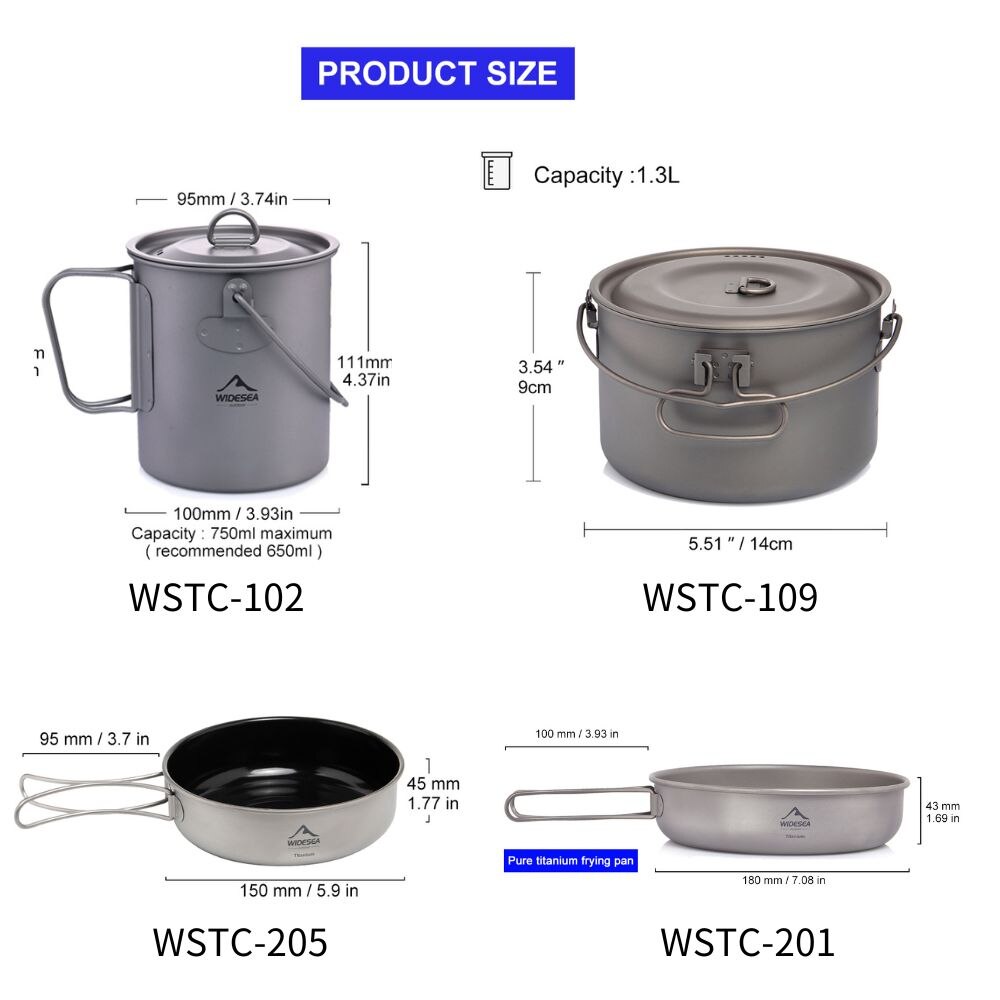 キャンプ用食器チタン調理器具セット観光大釜屋外調理鍋フライパ - Camping Cooking Kits のレビューと価格