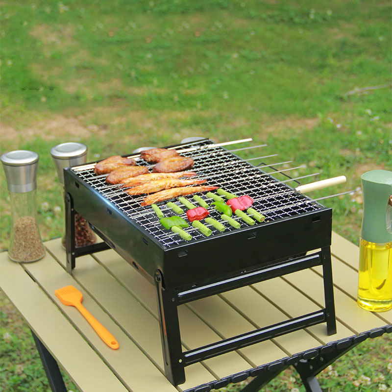 ミニポータブルブラックバーベキューチャコールグリル,ステンレ - Camping Cooking Roll のレビューと価格