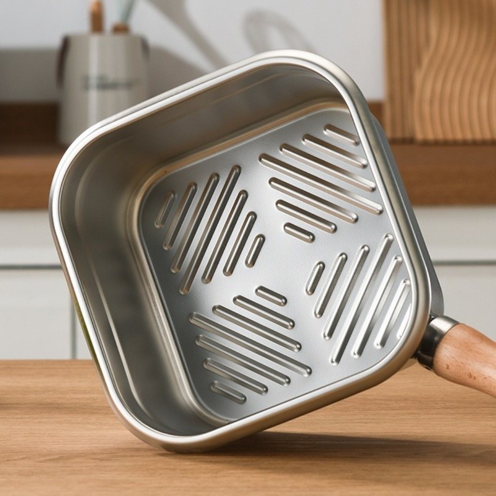 ポータブルステンレス鋼フライパン正方形ノンスティック調理鍋バ - Camping Cooking Roll のレビューと価格
