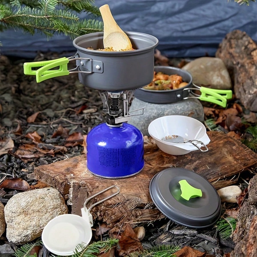 キャンプ用調理セット：収納バッグ付きポータブル食器鍋＆アウト - Camping Outdoor Cooking Set のレビューと価格