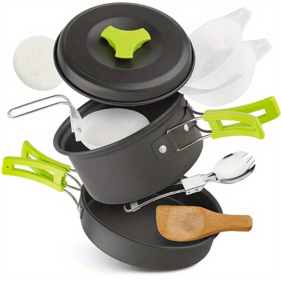 キャンプ用調理セット：収納バッグ付きポータブル食器鍋＆アウト - Camping Outdoor Cooking Set のレビューと価格