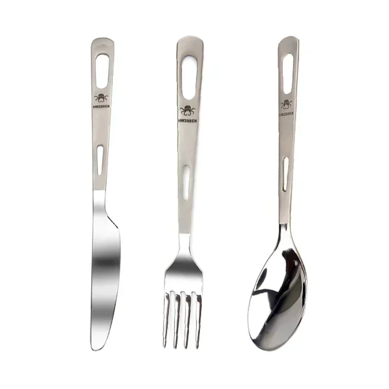 Hwzbben-チタン食器セット、フォーク、スプーン、ナイフ - Camping Cooking Kits のレビューと価格