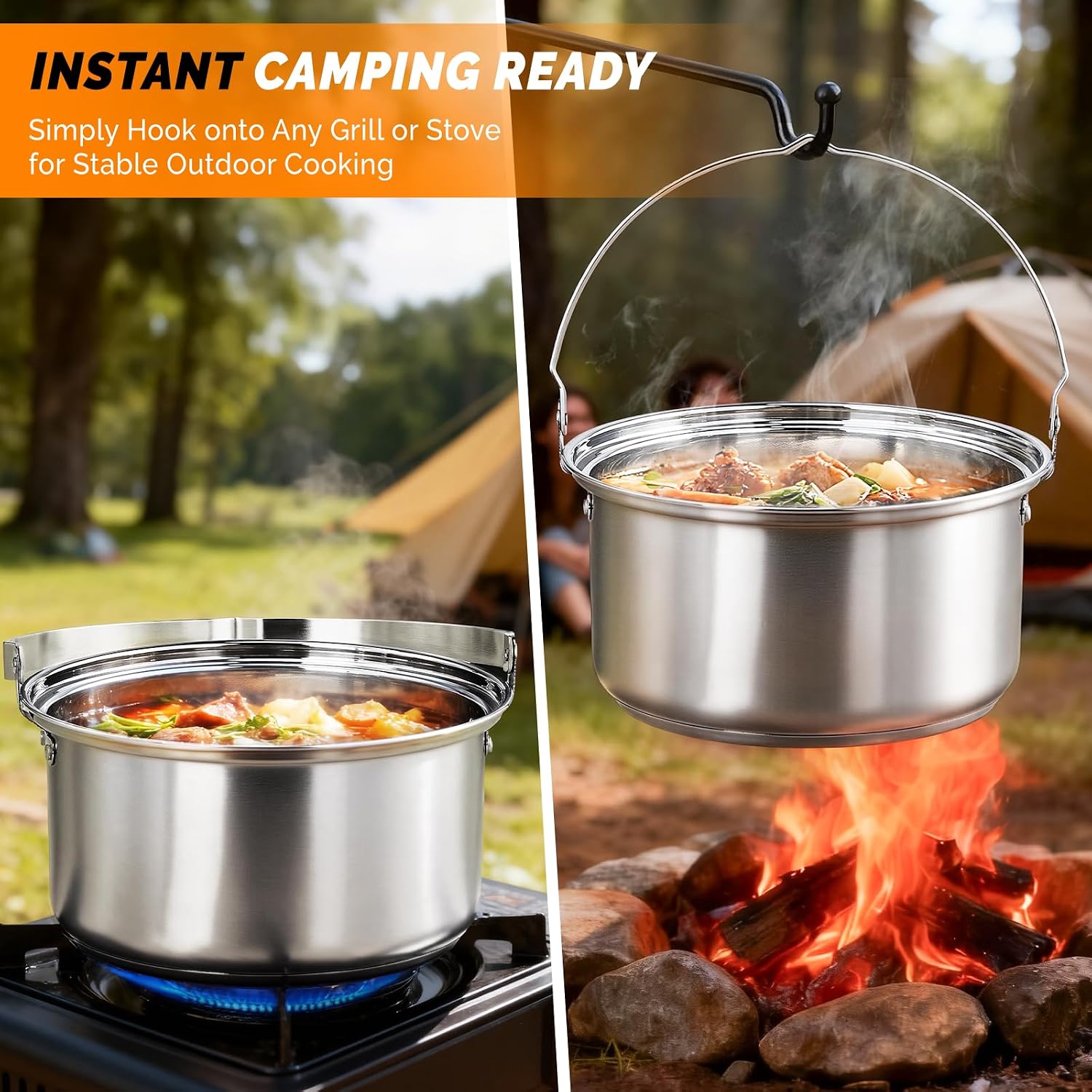 6点調理器具セット、304ステンレス製軽量ノンスティック鍋、 - Camping Outdoor Cooking Set のレビューと価格