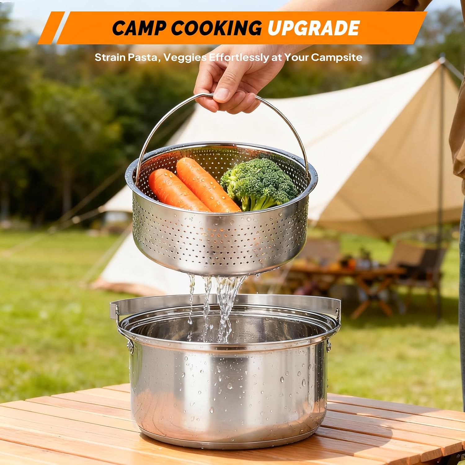 6点調理器具セット、304ステンレス製軽量ノンスティック鍋、 - Camping Outdoor Cooking Set のレビューと価格