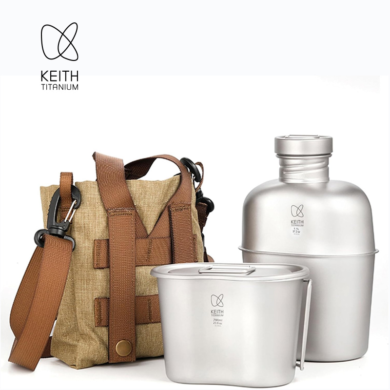 KEITH 純チタン製キャンティーン メスキット、超軽量ウォ - Camping Cooking Kits のレビューと価格