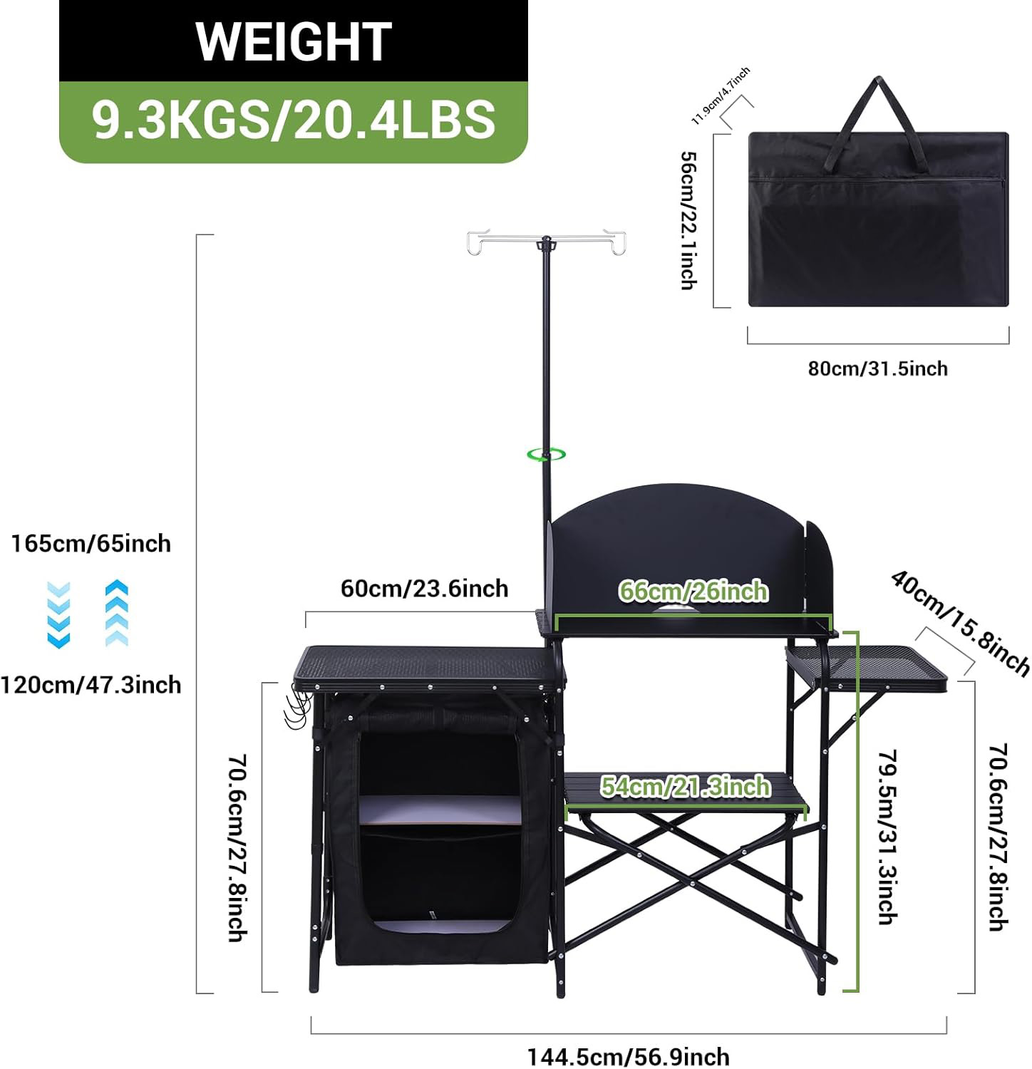 キャンプキッチンステーション、折りたたみテーブル＆オーガナイ - Camping Cooking Table With Windshield のレビューと価格
