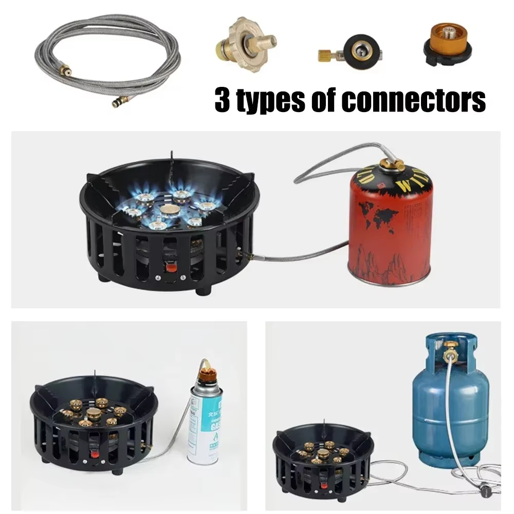 21000W 7コアキャンプストーブハイパワー強力火災ポータ - Camping Cooking Gas Stove のレビューと価格