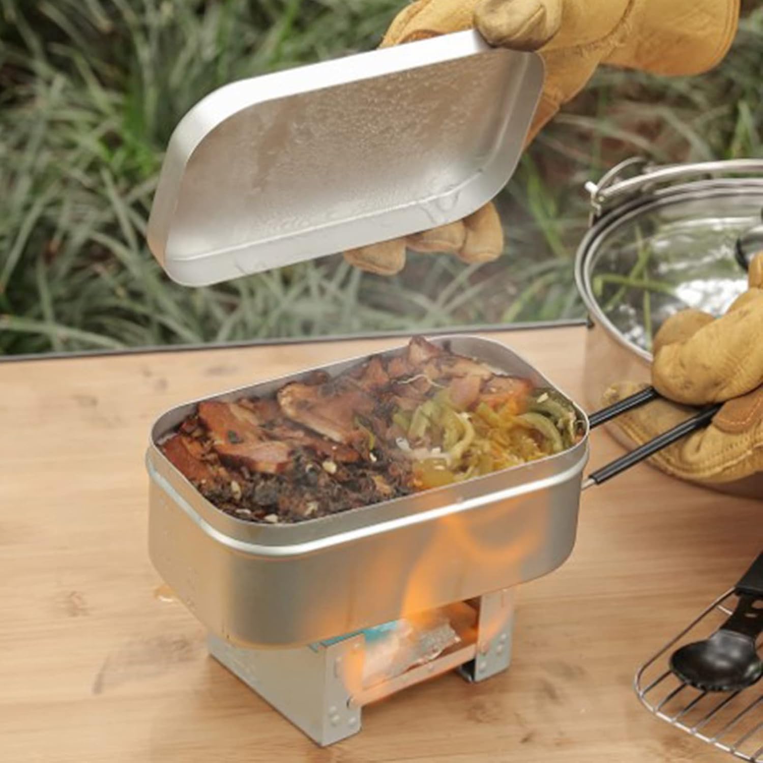 折りたたみ弁当箱ハンドル、大人用ランチコンテナ、アルミキャン - Camping Outdoor Cooking Set のレビューと価格
