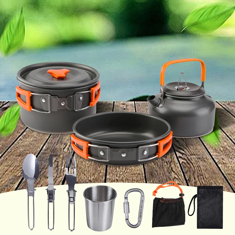 キャンプ調理器具キット ケトル ポット パン クックセット  - Camping Cooking Kits のレビューと価格