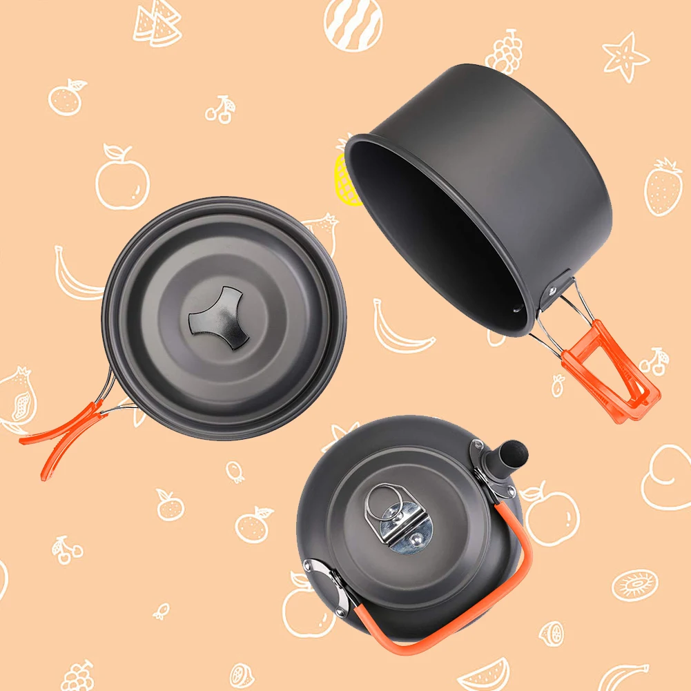 キャンプ調理器具キット ケトル ポット パン クックセット  - Camping Cooking Kits のレビューと価格