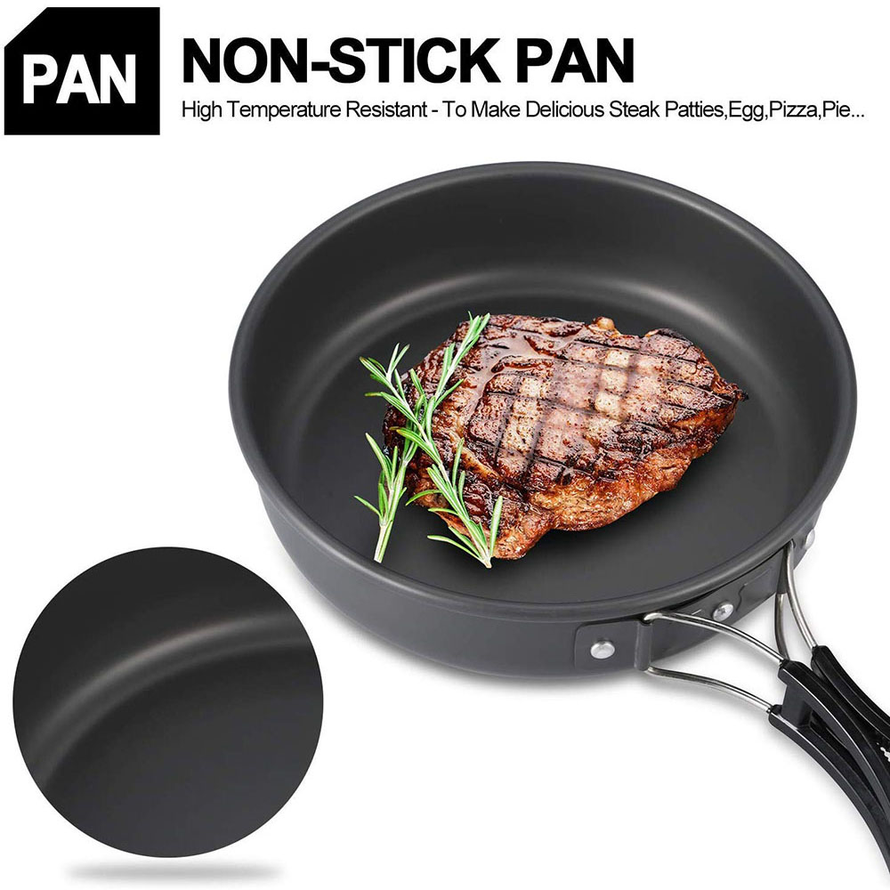 アルミ合金製のアウトドアキャンプ用調理器具セット、鍋にこびり - Camping Outdoor Cooking Set のレビューと価格