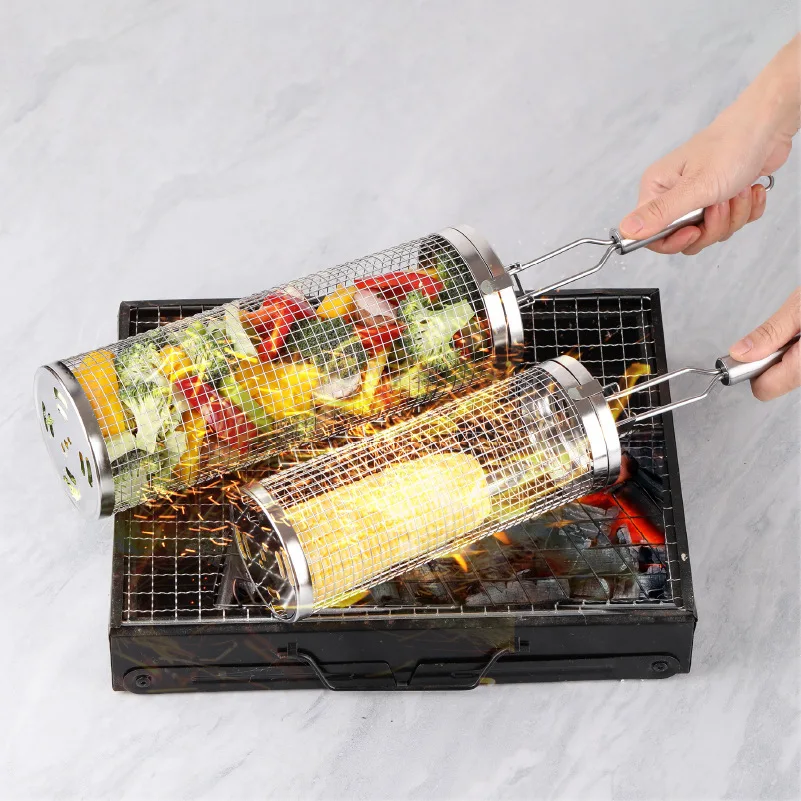 ステンレス製ローリンググリルバスケット – キャンプ、バーベ - Camping Cooking Roll のレビューと価格