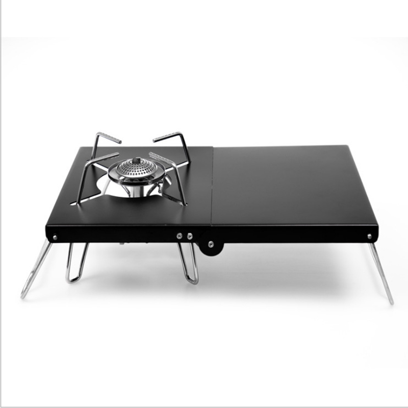 キャンプ用バーナーストーブスタンドテーブル ヒートシールド折 - Camping Cooking Table With Windshield のレビューと価格