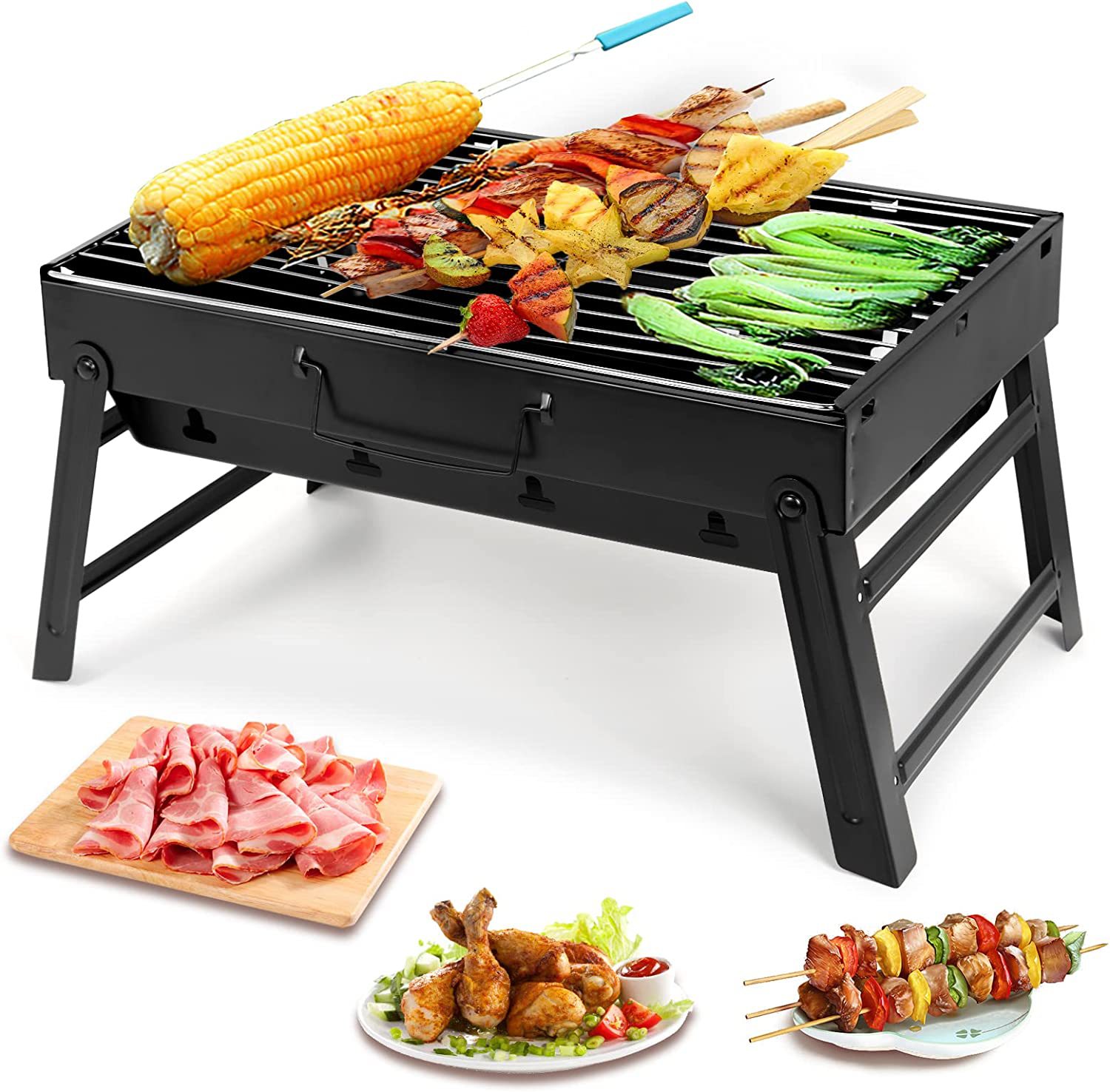 ミニブラックグリル ステンレス製ツールキット アウトドアクッ - Camping Cooking Roll のレビューと価格