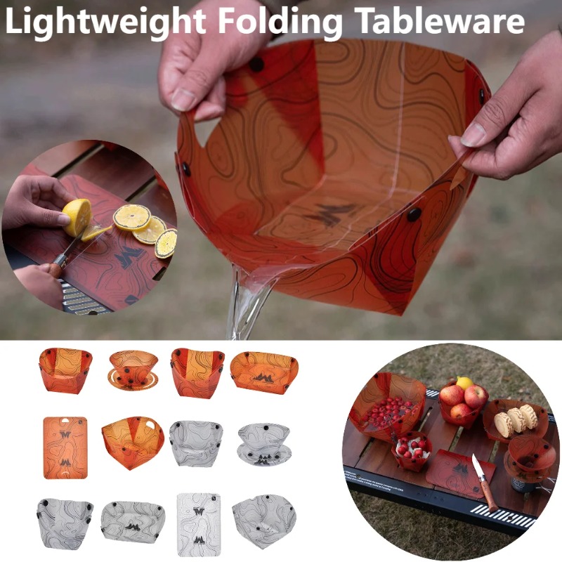 折りたたみ式キャンプ食器ポータブルボウルディナープレートコー - Camping Cooking Kits のレビューと価格
